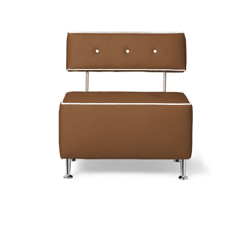 Belava Salon Chair One & Half Seater In Equestrian Warm Brown Modern Rectangle Salon Waiting Area Reception Customer Chair