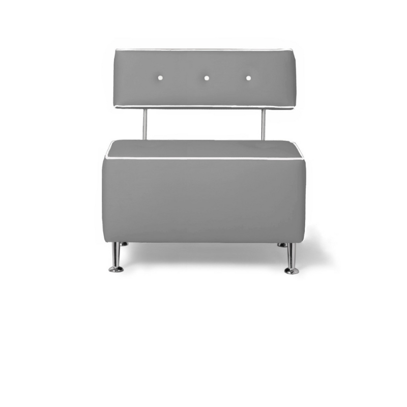 Belava Salon Chair One & Half Seater In Grey Modern Rectangle Salon Waiting Area Reception Customer Chair