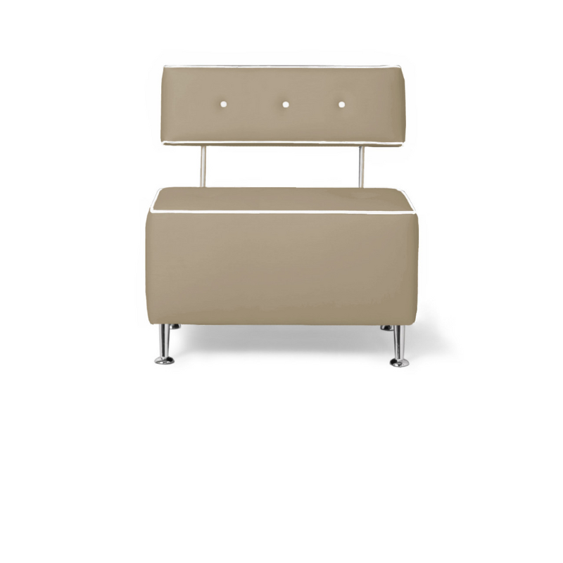 Belava Salon Chair One & Half Seater In Light Neutral Modern Rectangle Salon Waiting Area Reception Customer Chair