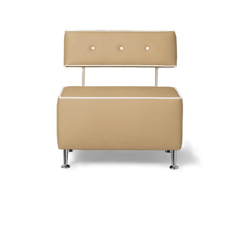 Belava Salon Chair One & Half Seater In Maple Yellow Modern Rectangle Salon Waiting Area Reception Customer Chair