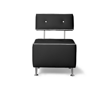 Belava Salon Chair Single Seater In Black Modern Salon Chair Waiting Area Reception Seating Chair