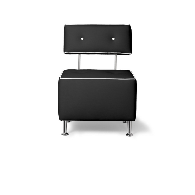 Belava Salon Chair Single Seater In Black Modern Salon Chair Waiting Area Reception Seating Chair
