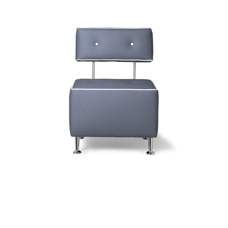 Belava Salon Chair Single Seater In Cadet Blue Dusty Blue Modern Salon Chair Waiting Area Reception Seating Chair
