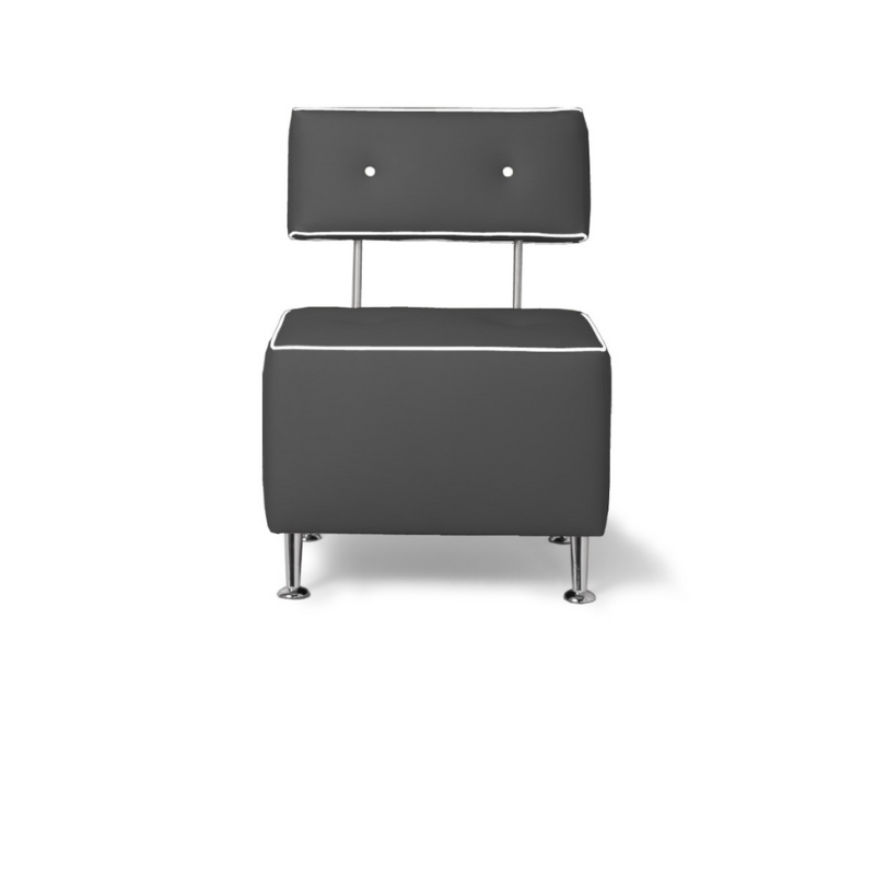 Belava Salon Chair Single Seater In Charcoal Dark Gray Modern Salon Chair Waiting Area Reception Seating Chair