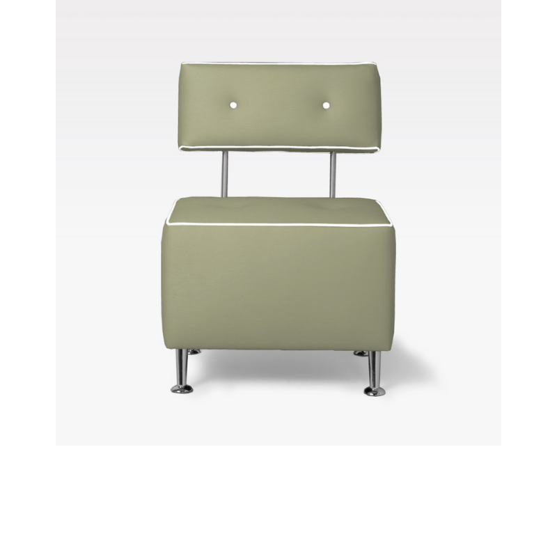 Belava Salon Chair Single Seater In Cosmic Artichoke Green Modern Salon Chair Waiting Area Reception Seating Chair