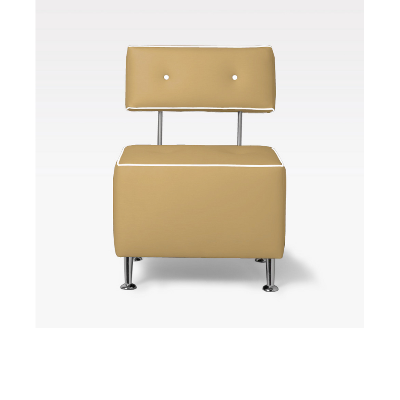 Belava Salon Chair Single Seater In Cosmic Maple Yellow Modern Salon Chair Waiting Area Reception Seating Chair