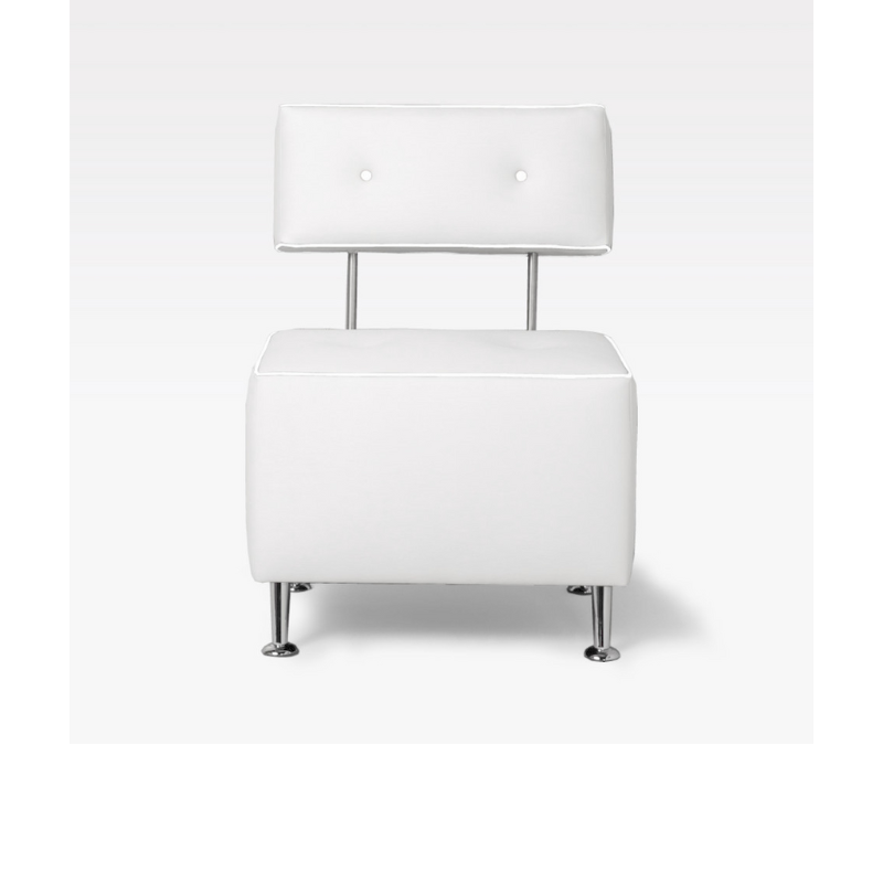 Belava Salon Chair Single Seater In White Modern Salon Chair Waiting Area Reception Seating Chair