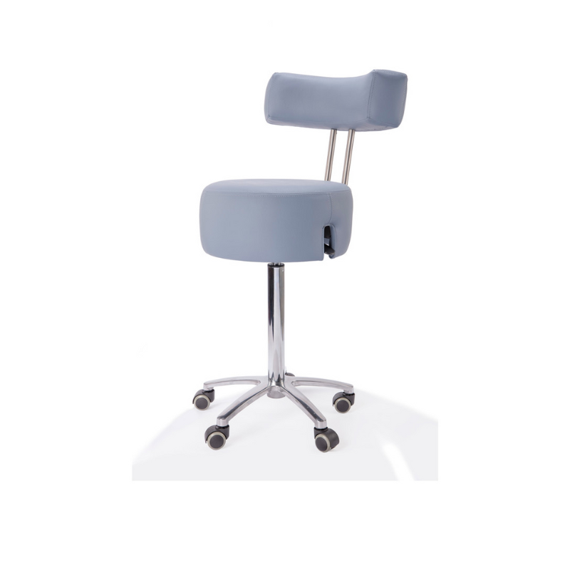 Belava Salon Nail Tech Esthetician Stool Performer with High Pump Adjustable Height in Cadet Blue Tall Chair Stool