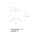 Belava Salon Nail Tech Stool Performer with Low, Medium, or High Pump Adjustable Height Dimensions Diagram Measurements