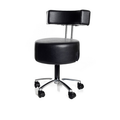 Belava Salon Nail Tech Stool Performer with Low, Medium, or High Pump Adjustable Height In Black With Rolling Wheels