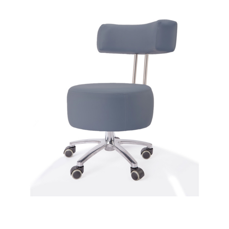 Belava Salon Nail Tech Stool Performer with Low, Medium, or High Pump Adjustable Height In Cadet Blue Dusty Light Blue