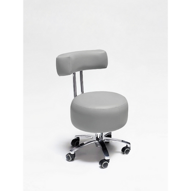 Belava Salon Nail Tech Stool Performer with Low, Medium, or High Pump Adjustable Height In Grey With Rolling Wheels