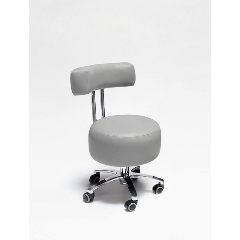 Belava Salon Nail Tech Stool Performer with Low, Medium, or High Pump Adjustable Height In Grey With Rolling Wheels