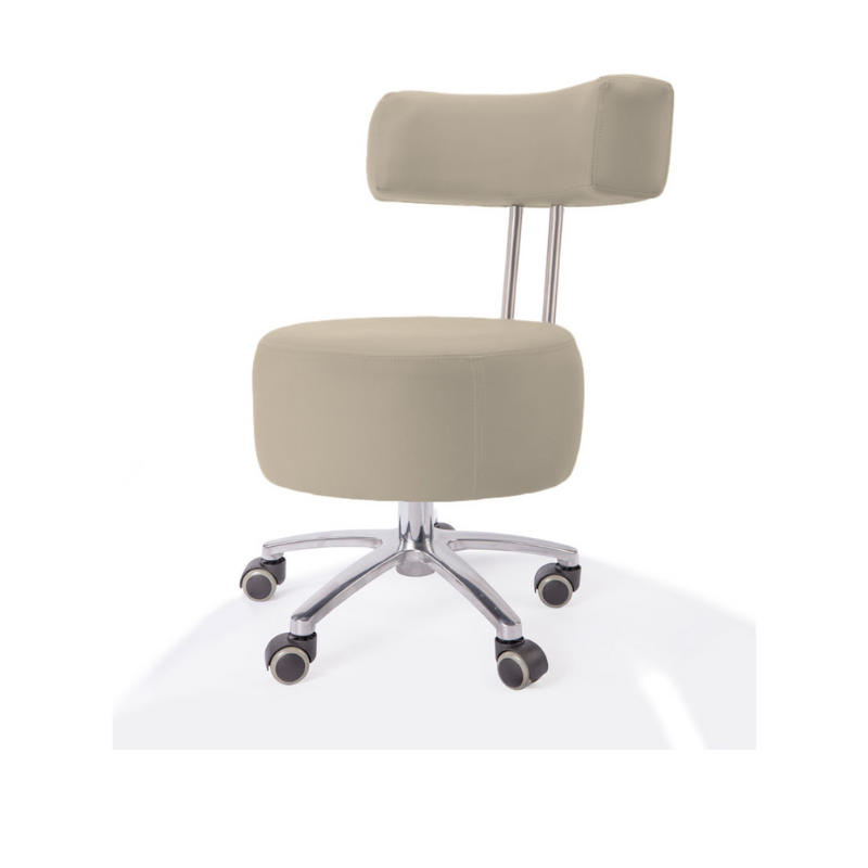 Belava Salon Nail Tech Stool Performer with Low, Medium, or High Pump Adjustable Height In Light Neutral