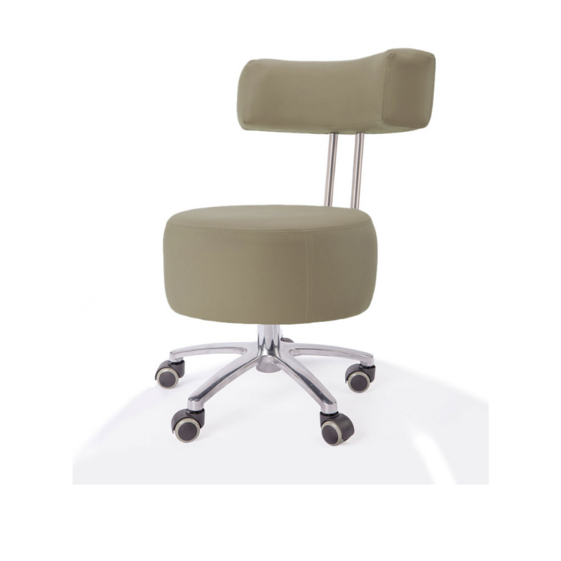 Belava Salon Nail Tech Stool Performer with Low, Medium, or High Pump Adjustable Height In Light Sandalwood