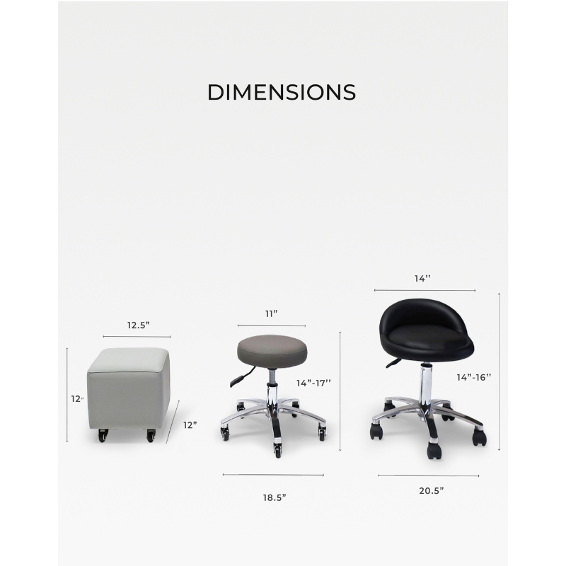 Belava Shorty Nail Tech Stool Dimensions