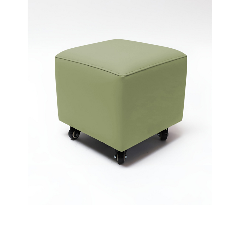 Belava Shorty Nail Tech Stool In Artichoke Green Square Salon Chair