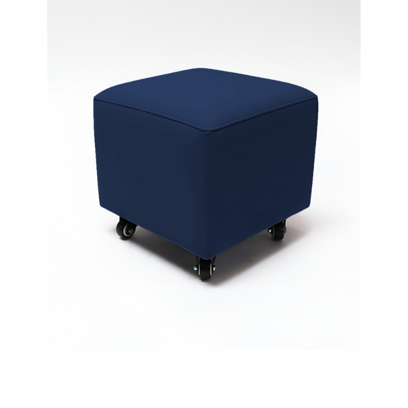 Belava Shorty Nail Tech Stool In Belava Blue Dark Blue Square Salon Chair
