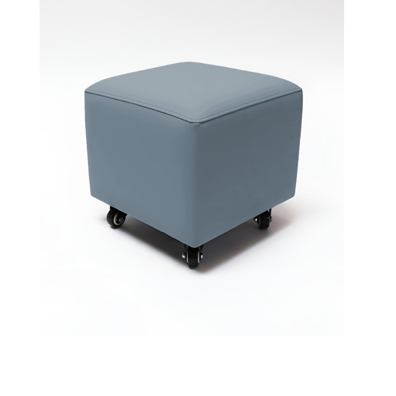 Belava Shorty Nail Tech Stool In Cadet Blue Dusty Blue Square Salon Chair