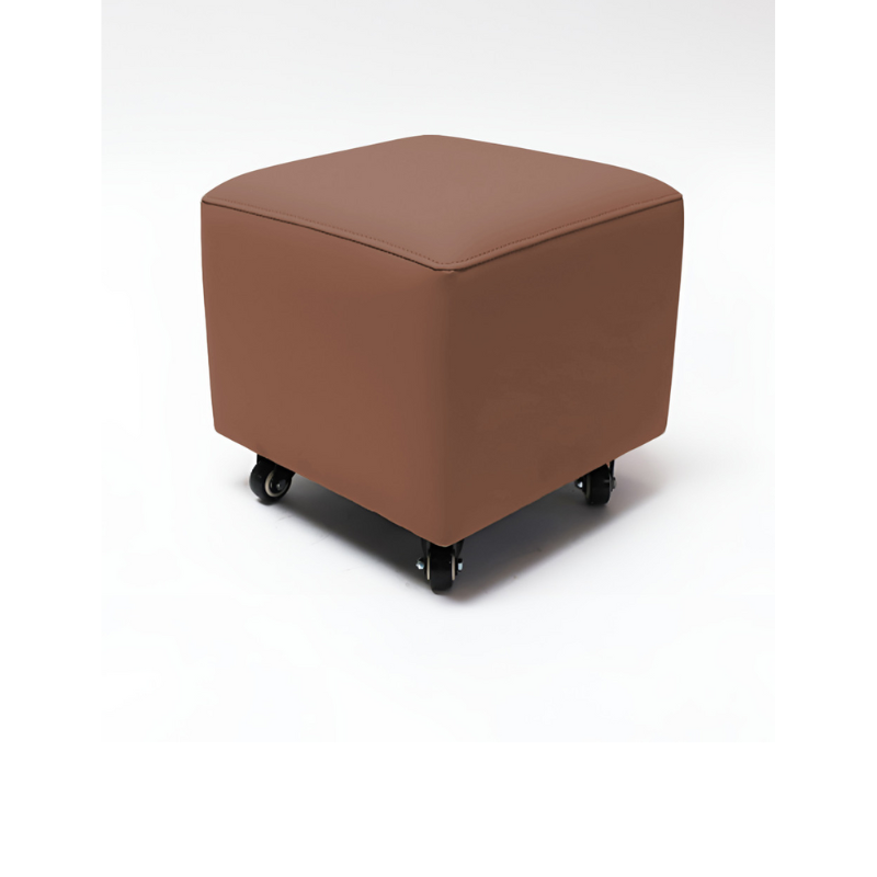 Belava Shorty Nail Tech Stool In Equestrian Warm Brown Square Salon Chair