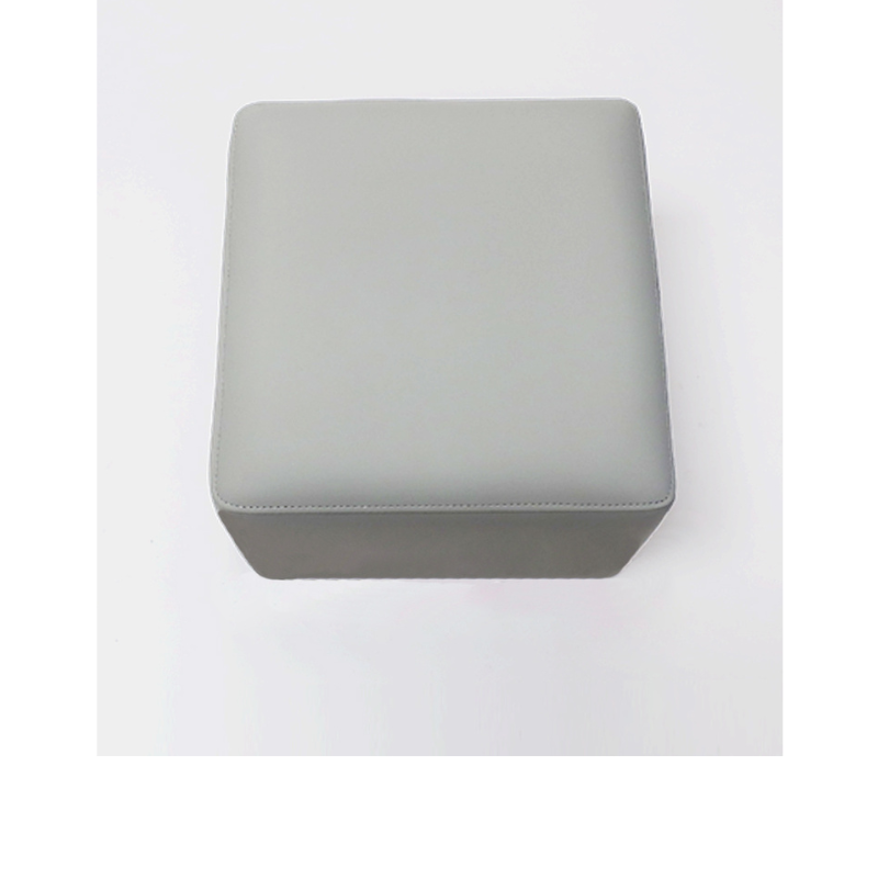 Belava Shorty Nail Tech Stool In Grey Light Gray Low Square Pedicure Chair Top View