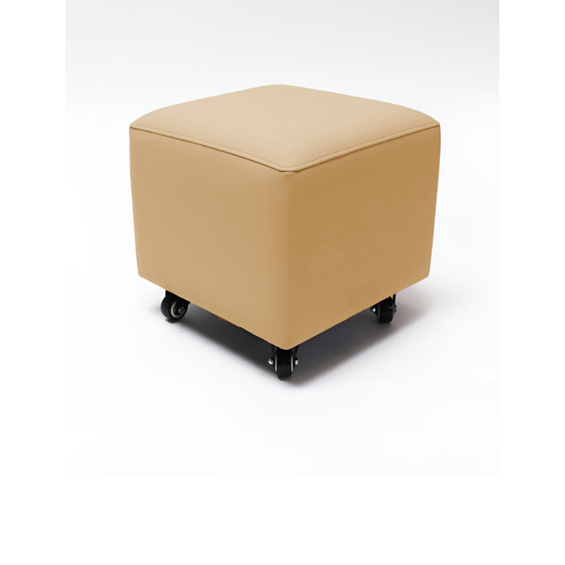 Belava Shorty Nail Tech Stool In Maple Yellow Square Salon Chair
