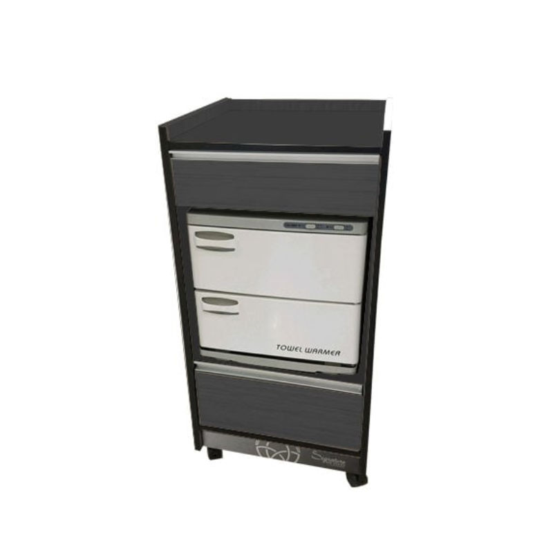 Custom_Craftworks_T200_Trolley_Cart_in_Fossil_Gray With Towel Warmer Storage