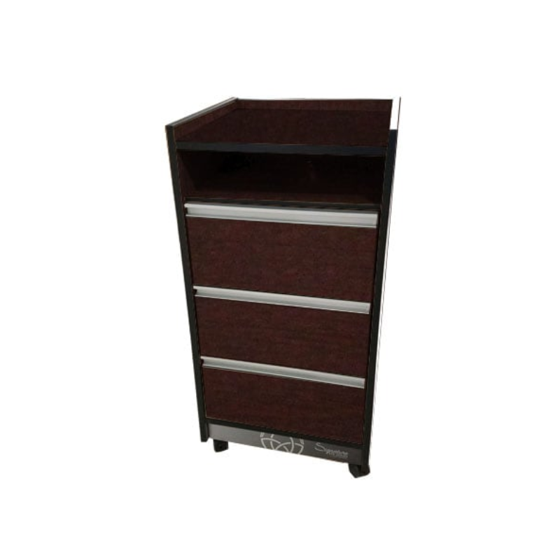 Custom_Craftworks_T300_Salon_Trolley_Cart_Deep Garnet Wood Stain