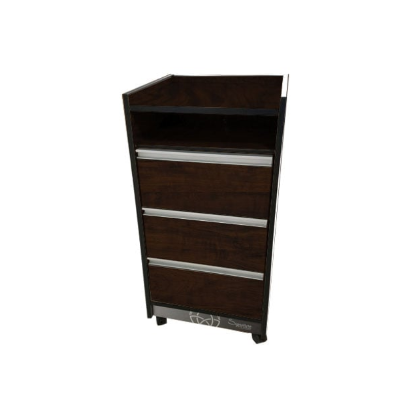 Custom Craftworks T300 Salon Trolley Cart Espresso Dark Brown Wood Laminate