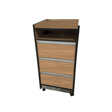 Custom Craftworks T300 Salon Trolley Cart Oak Wood Laminate