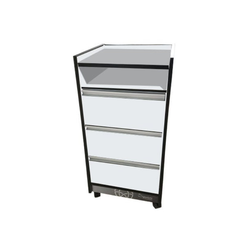 Custom_Craftworks_T300_Salon_Trolley_Cart_White Laminate