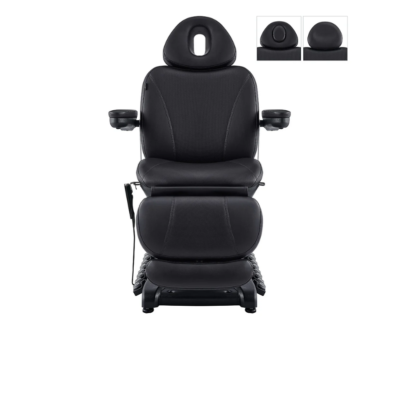 DIR Apollo 4-Motors Thermo Heated Med Spa Treatment Chair Bed Table Front View With Headrest Variations