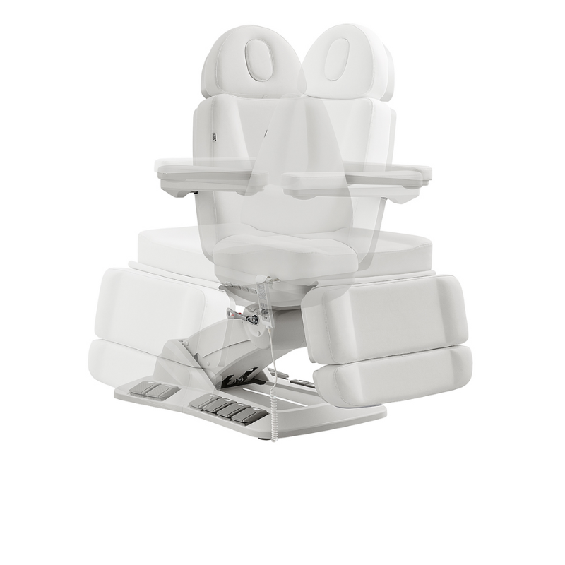 DIR Aurora Medical Gynecology Spa Table Chair with 4 Motors, Plus Hand & Foot Remote in White With Adjustable Rotation Swivel