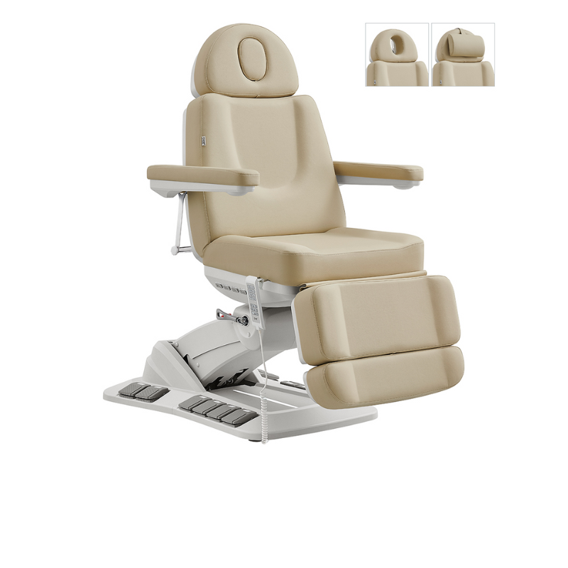 DIR Aurora Medical Spa Table Chair with 4 Motors, Plus Hand & Foot Remote in Beige Front View