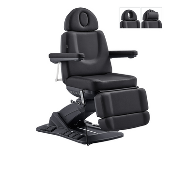 DIR Aurora Medical Spa Table Chair with 4 Motors, Plus Hand & Foot Remote in Black Front View