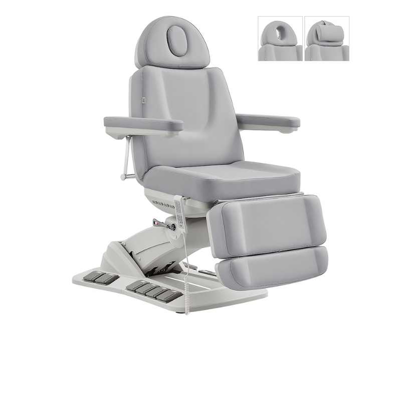 DIR Aurora Medical Spa Table Chair with 4 Motors, Plus Hand & Foot Remote in Gray Front View