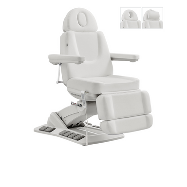 DIR Aurora Medical Spa Table Chair with 4 Motors, Plus Hand & Foot Remote in White Front View
