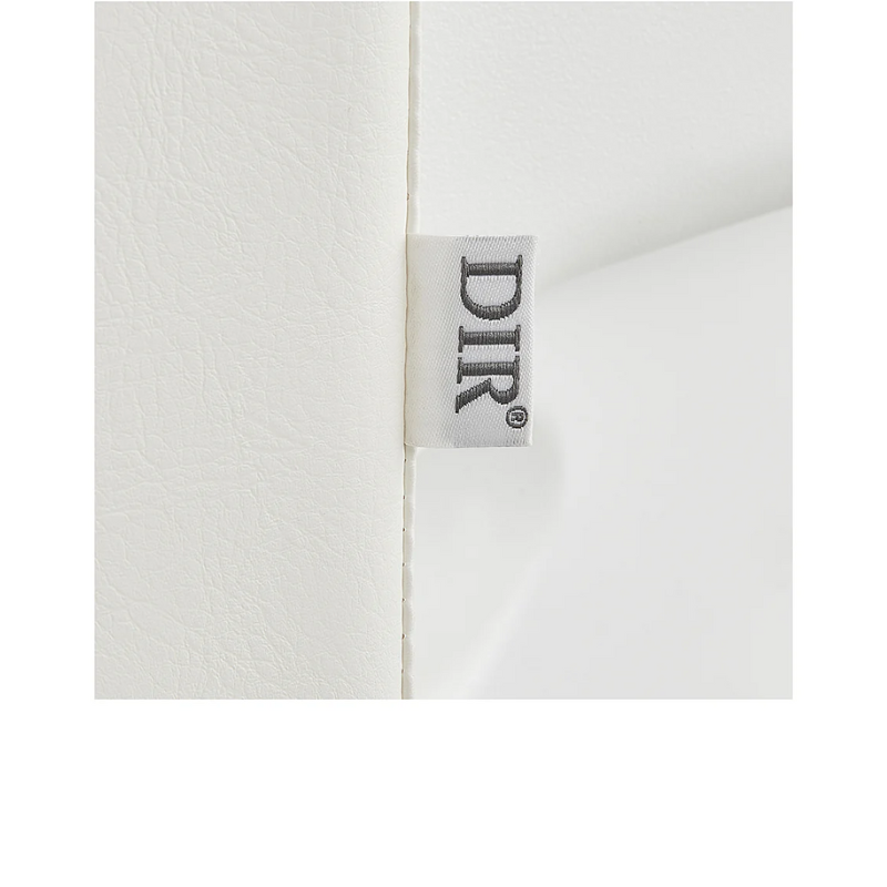 DIR Bella V Recline Massage Salon Shampoo Station White Faux Leather Closeup