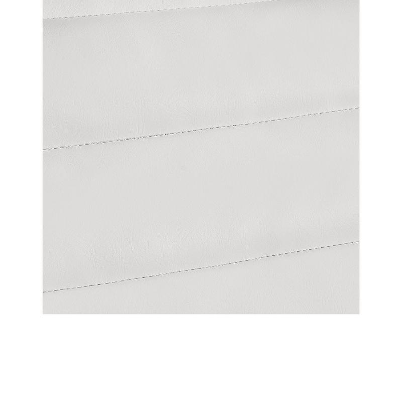 DIR Bella V Recline Massage Salon Shampoo Station White Faux Leather and Stitching Closeup