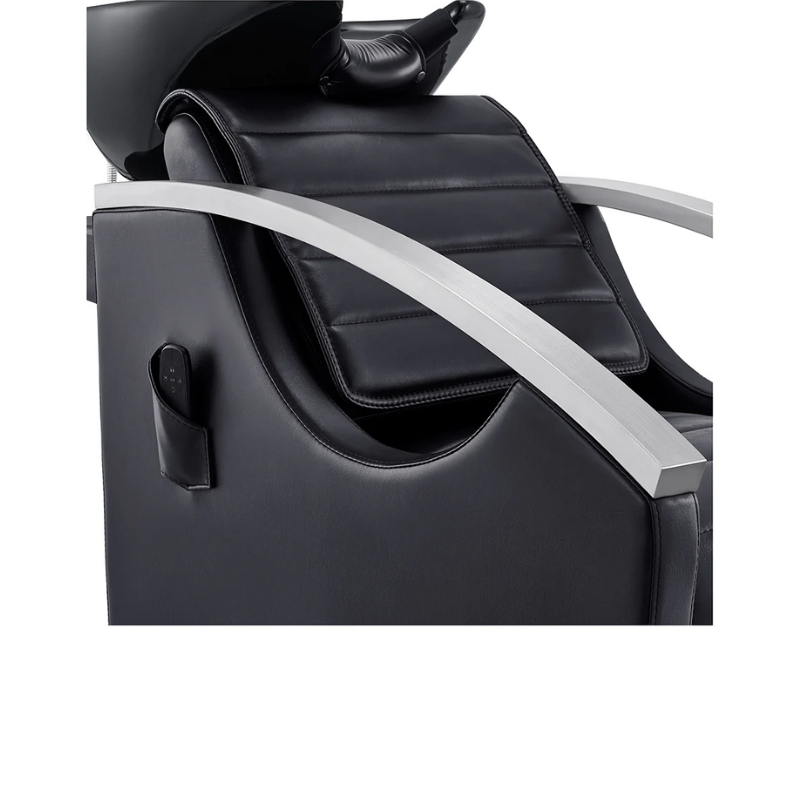 DIR Bella V Recline Massage Salon Shampoo Station in Black Closeup