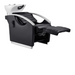 DIR Bella V Recline Massage Salon Shampoo Station in Black with White Shampoo Bowl Extended Footrest