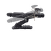DIR Geneva Exam Chair Table with stirrups OB GYN Gynecology in Black reclined view