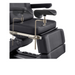 DIR Geneva Exam Chair Table with stirrups OB GYN Gynecology in Black stirrups close up adjustable