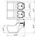 DIR Majestic Double Seats Shampoo Chair Dimensions Diagram and Specifications Sheet