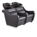 DIR Majestic Double Seats Shampoo Chair in Black with Black Shampoo Bowls