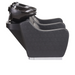 DIR Majestic Double Seats Shampoo Chair in Black with Black Shampoo Bowls Side View