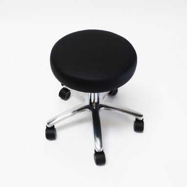 Nail Tech Stool Corte with Low Pump Black Salon Rolling Wheels Stool Chair