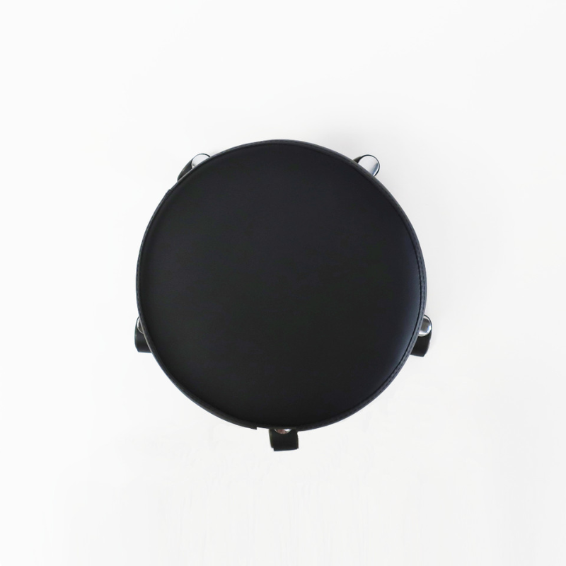 Nail Tech Stool Corte with Low Pump Black Salon Rolling Wheels Stool Chair Top View