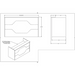 Reception Counter Solution Los Angeles Reception Desk With/Or Without LED Lights Dimension Diagram Specification Sheet Measurements