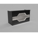 Reception Counter Solution Los Angeles Reception Desk With/Or Without LED Lights in Black and Gray Light Wood Color Modern Geometric Style
